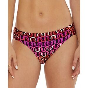 Trina Turk Pink Echo Tab-Side Hipster Bikini Bottoms Size 10